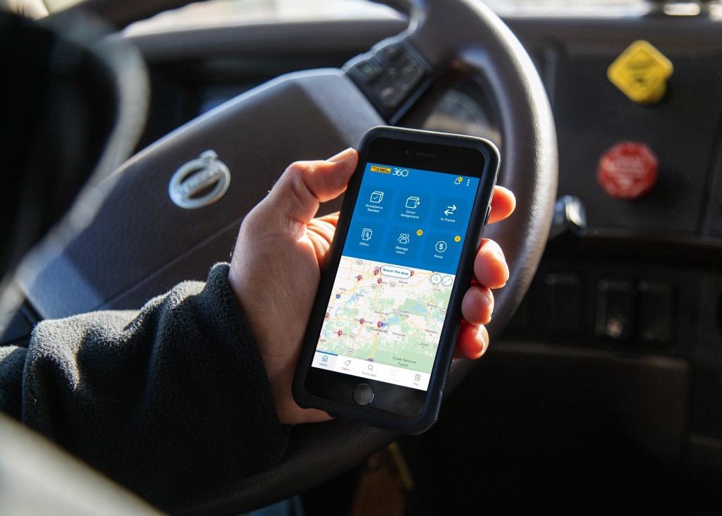 A close up of a phone screen showing the J.B. Hunt 360 app.