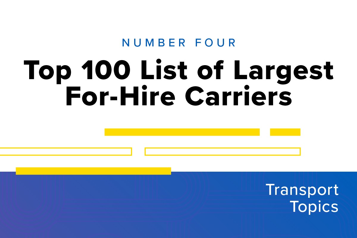 Top 100 List of Largest For-Hire Carriers graphic.