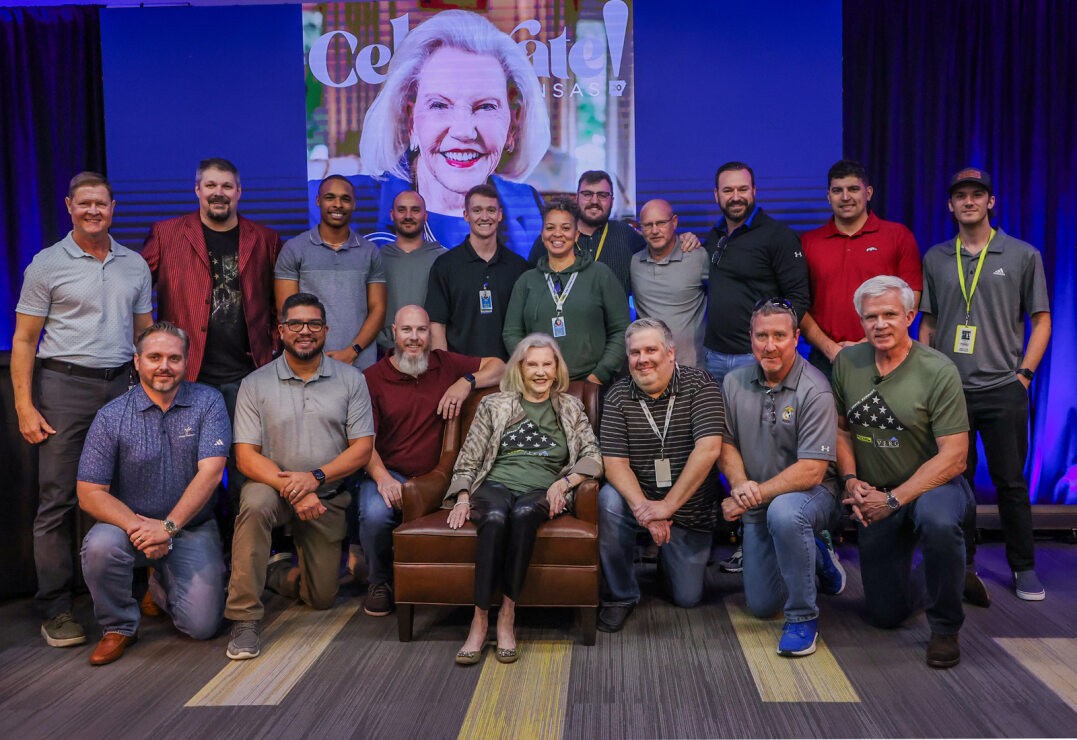 VERG ERG members pose for a picture with Mrs. Hunt.