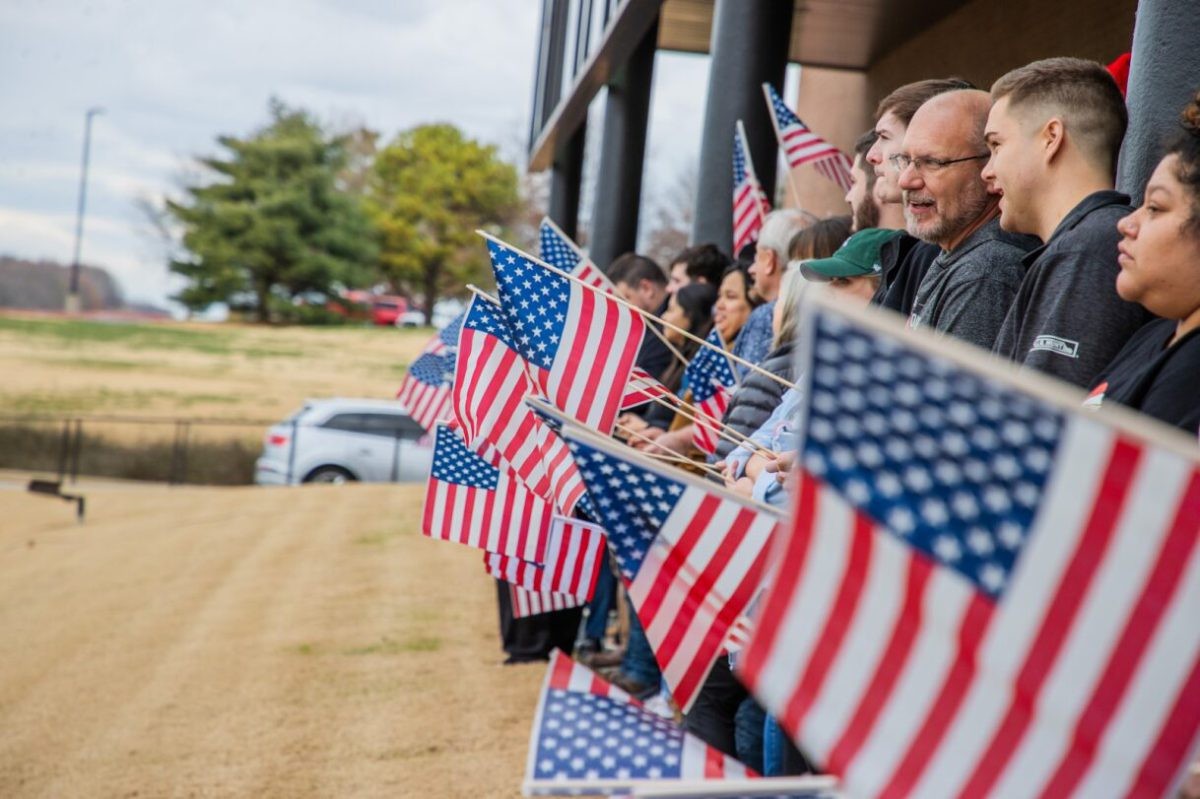 J.B. Hunt welcomes a company driver that is delivering wreaths for the national Wreaths Across America organization.