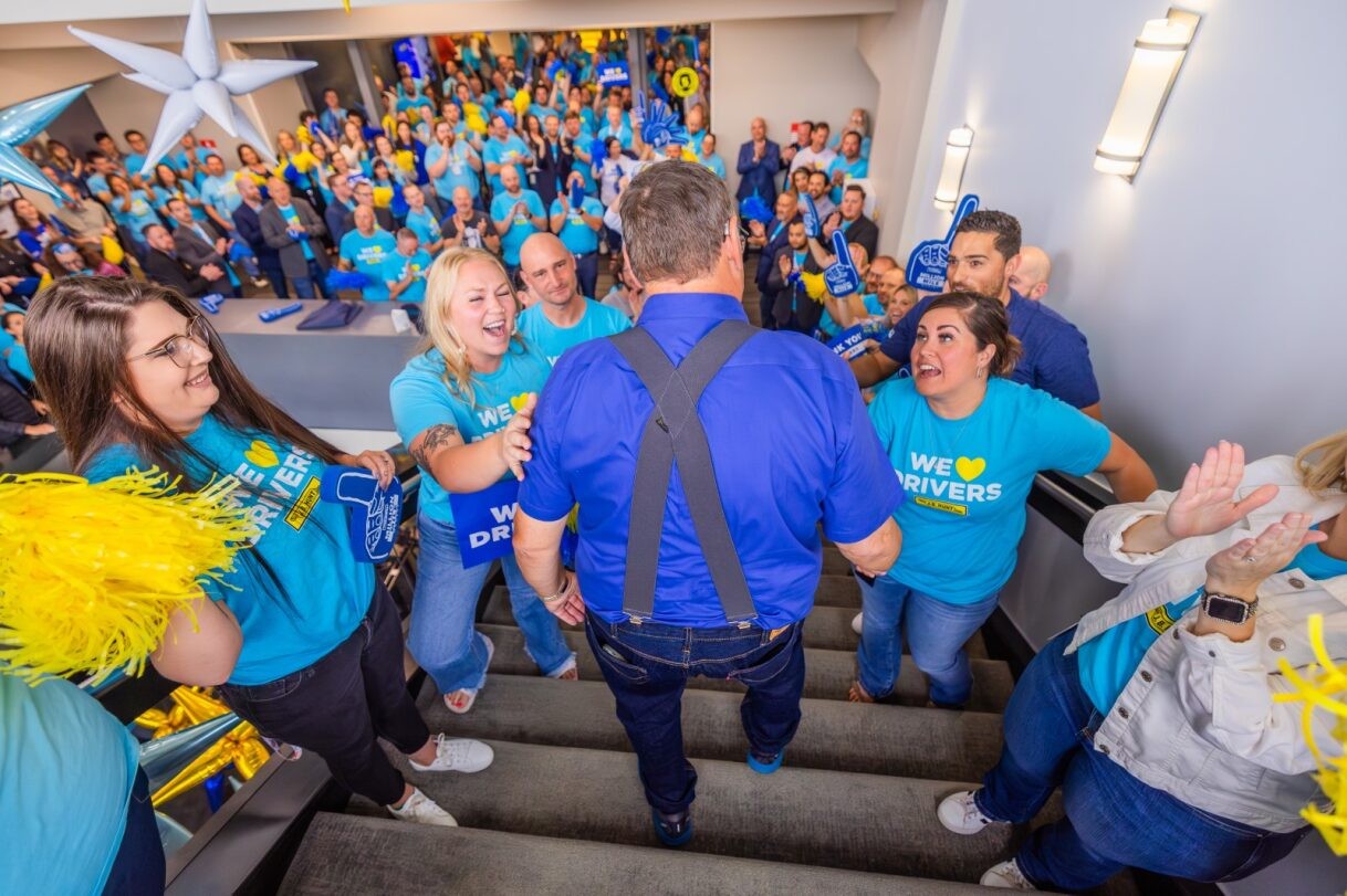 J.B. Hunt driver, Chuck, being celebrated during our 2024 Million Mile celebration at corporate headquarters.