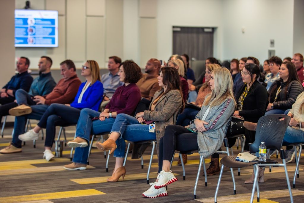 A group of attendees for the Break the Bias panel
