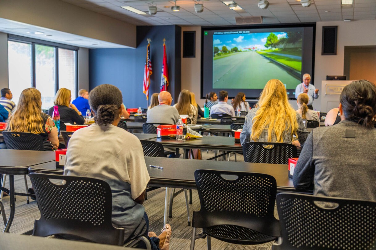J.B. Hunt employees taking part in a company-wide lunch and learn opportunity at corporate campus.