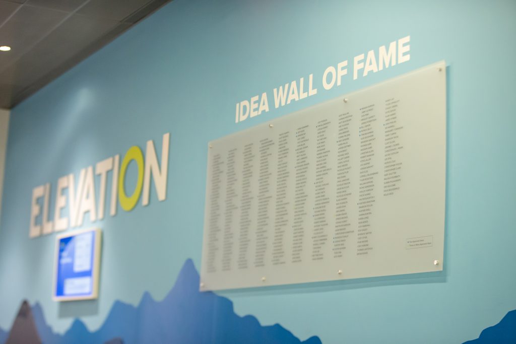 The J.B. Hunt ELEVATION Idea Wall of Fame.