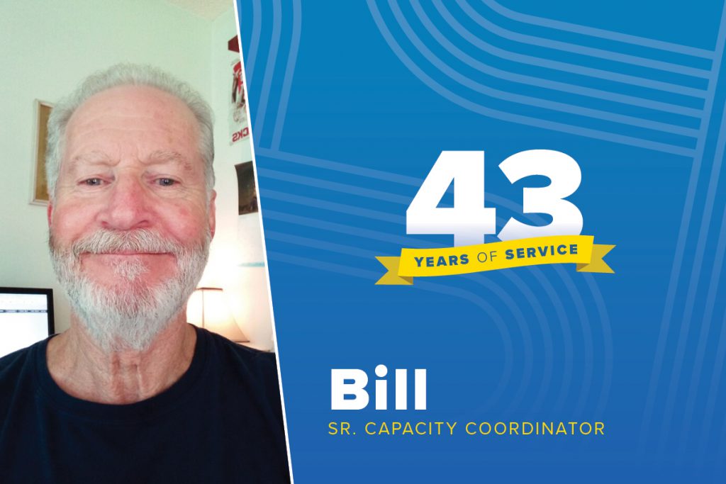 Bill, a senior capacity coordinator, who has 43 years of service.