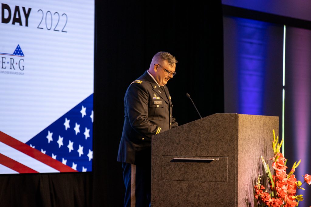 J.B. Hunt employee speaks at Memorial Day 2022 event