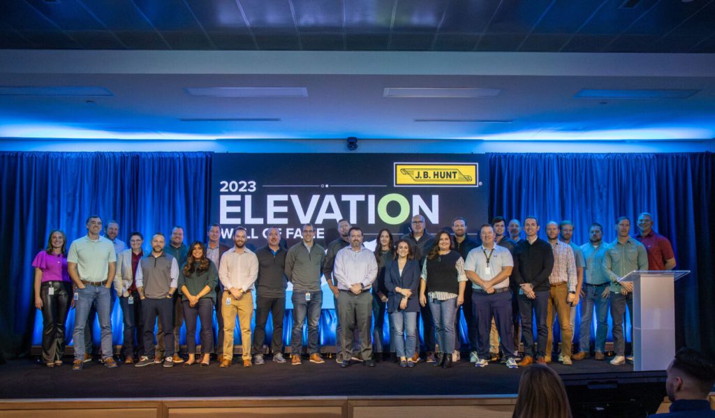 J.B. Hunt ELEVATION 2.0 ceremony where employees within the company are recognized for their innovative ideas.